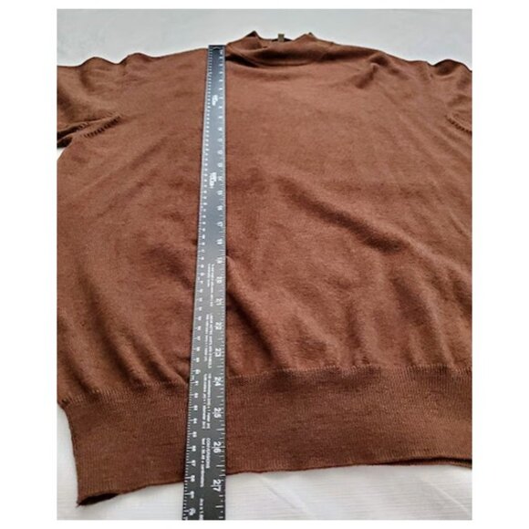 Peter Millar Brown Wool Silk Cashmere Mock-Neck Sweater Size M Old Money Layer - Picture 6 of 8